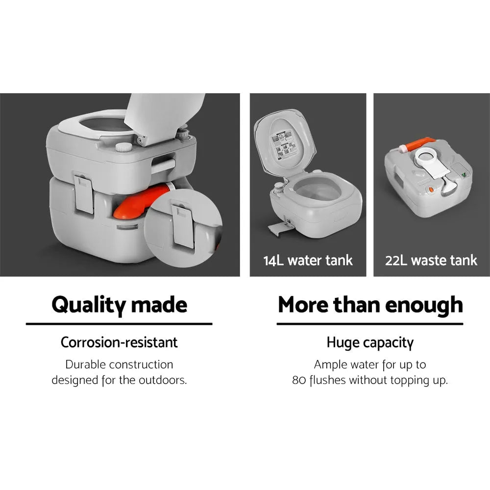Portable Camping Toilet 22L | Weisshorn | Southern Sun Drones