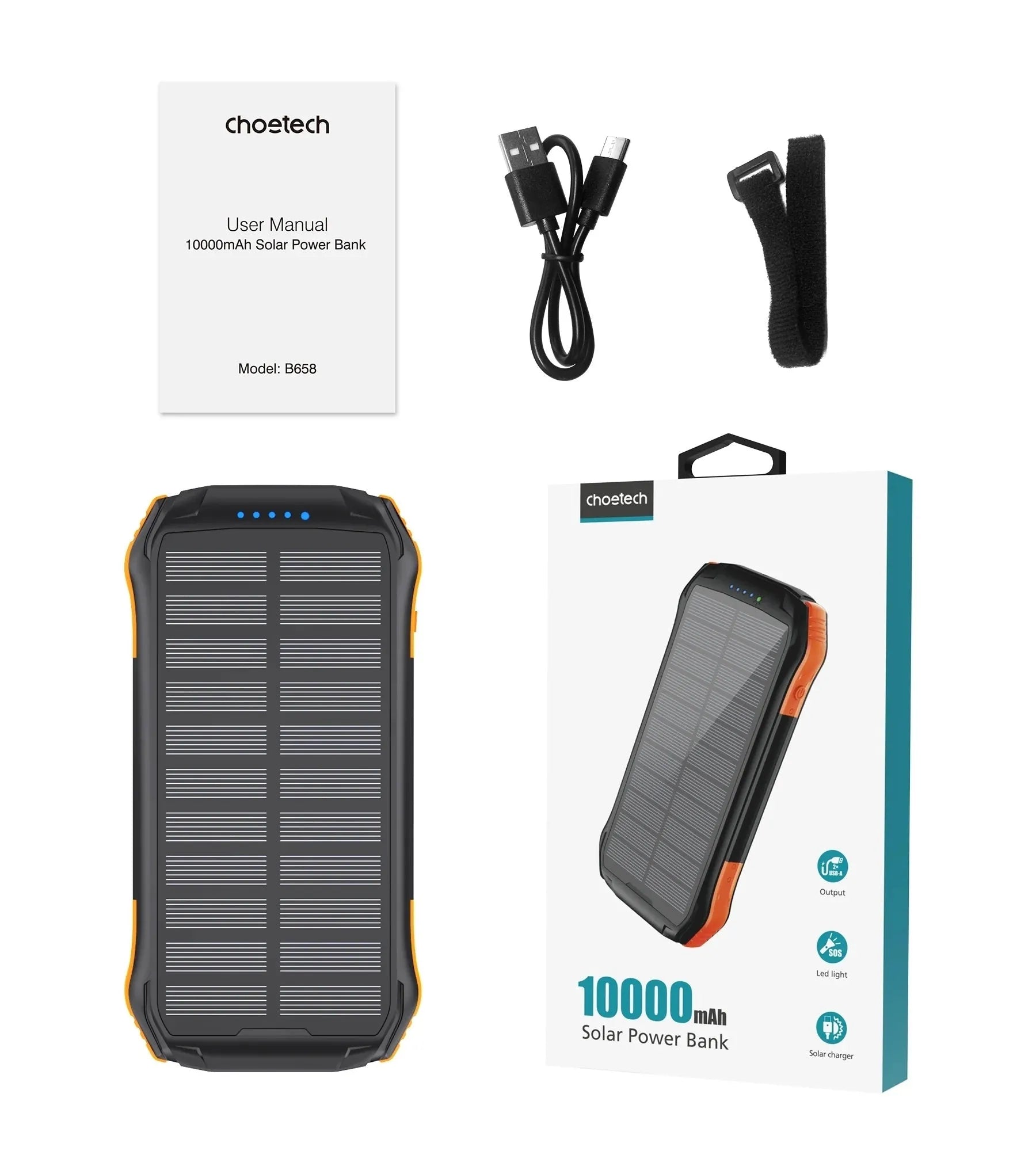 CHOETECH B658 10000mAh Solar Power Bank | Southern Sun Drones