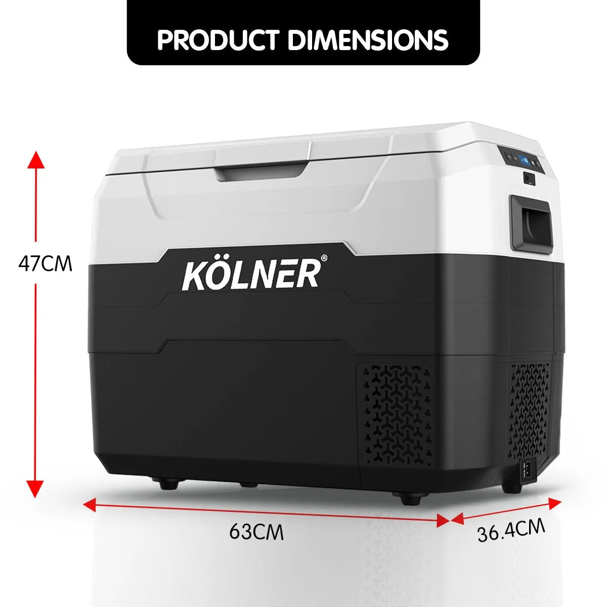 Kolner 40l Fridge Freezer Cooler 12/24/240v Camping Portable Esky Refrigerator - Black | Southern Sun Drones