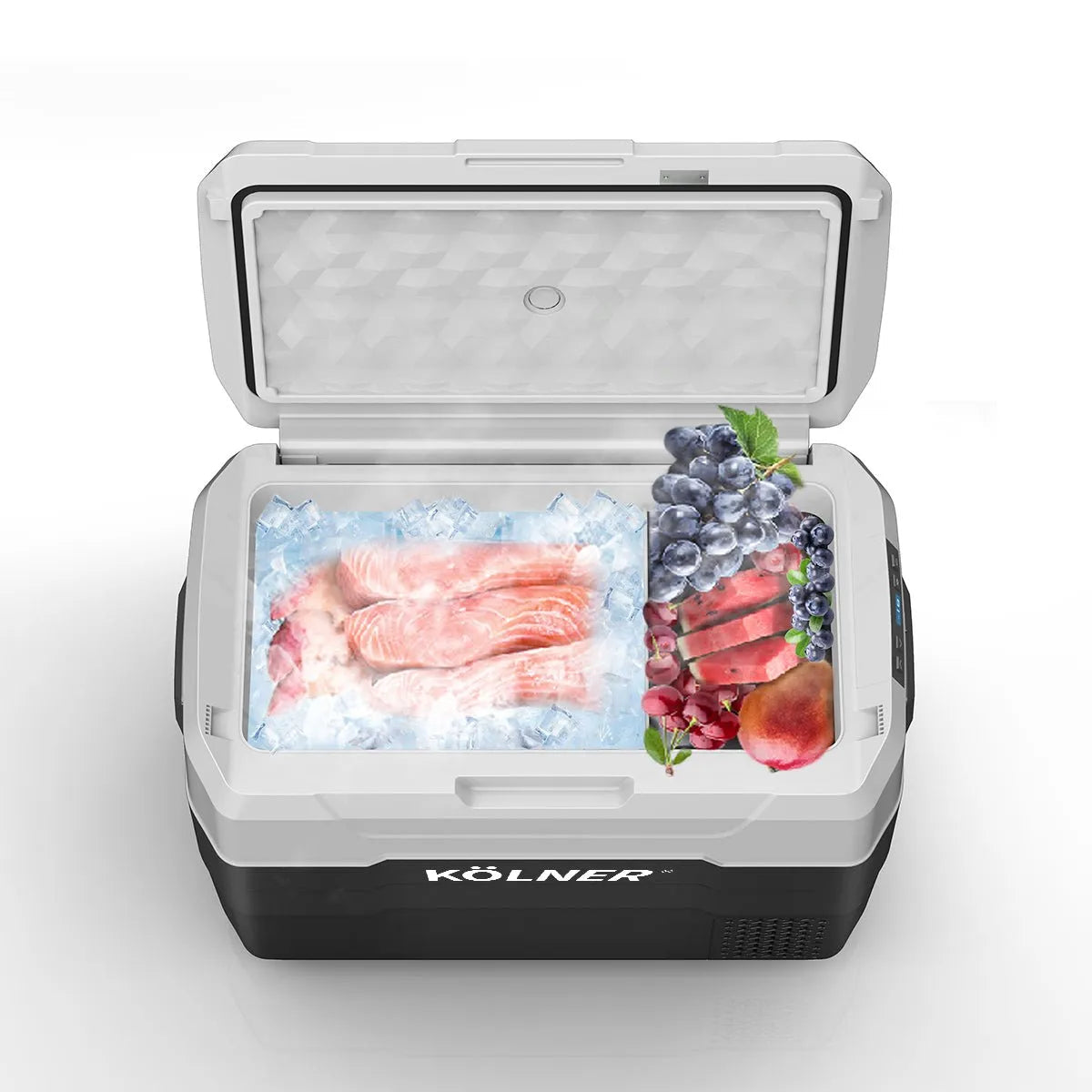 Kolner 40l Fridge Freezer Cooler 12/24/240v Camping Portable Esky Refrigerator - Black | Southern Sun Drones
