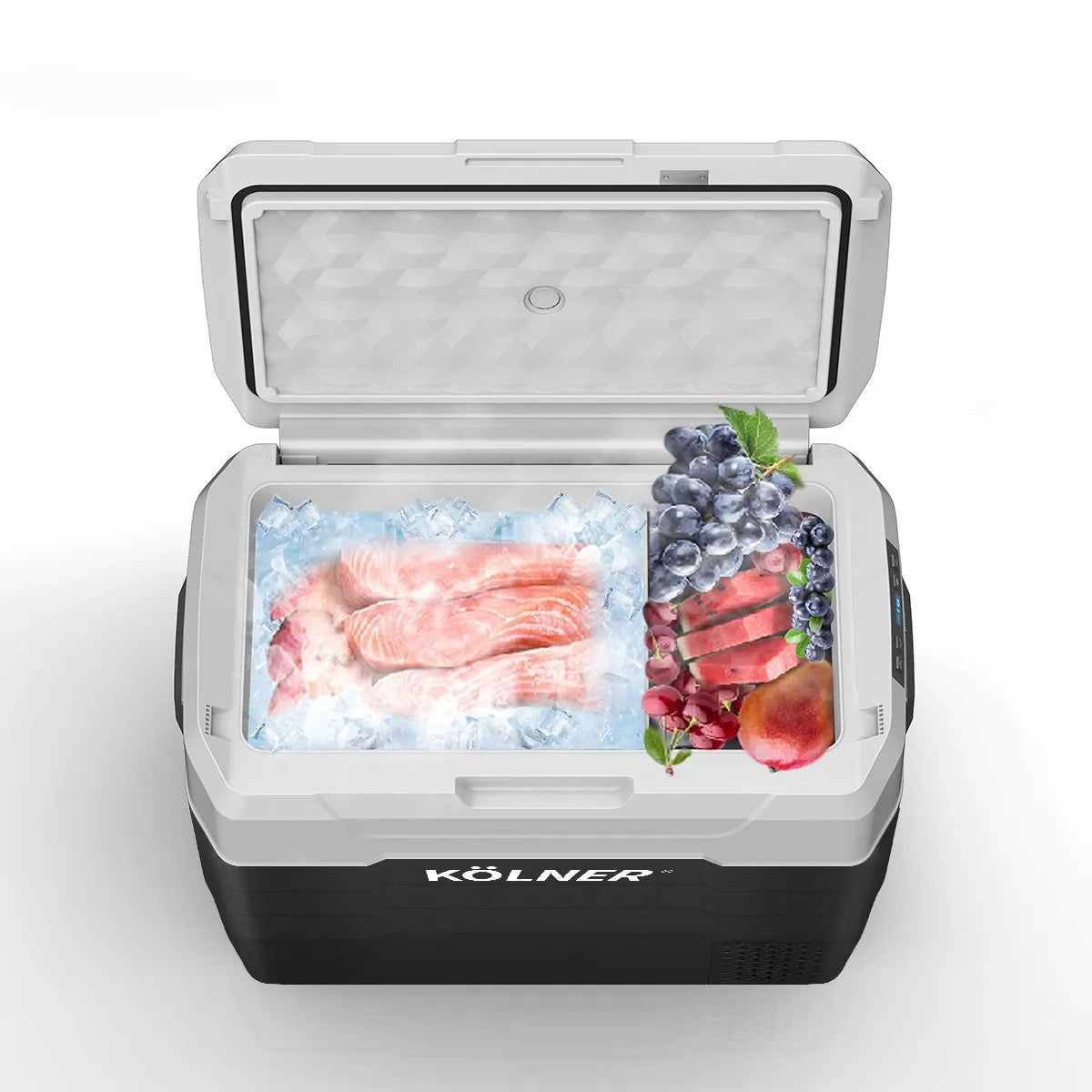 Kolner 50l Fridge Freezer Cooler 12/24/240v Camping Portable Esky Refrigerator - Black | Southern Sun Drones