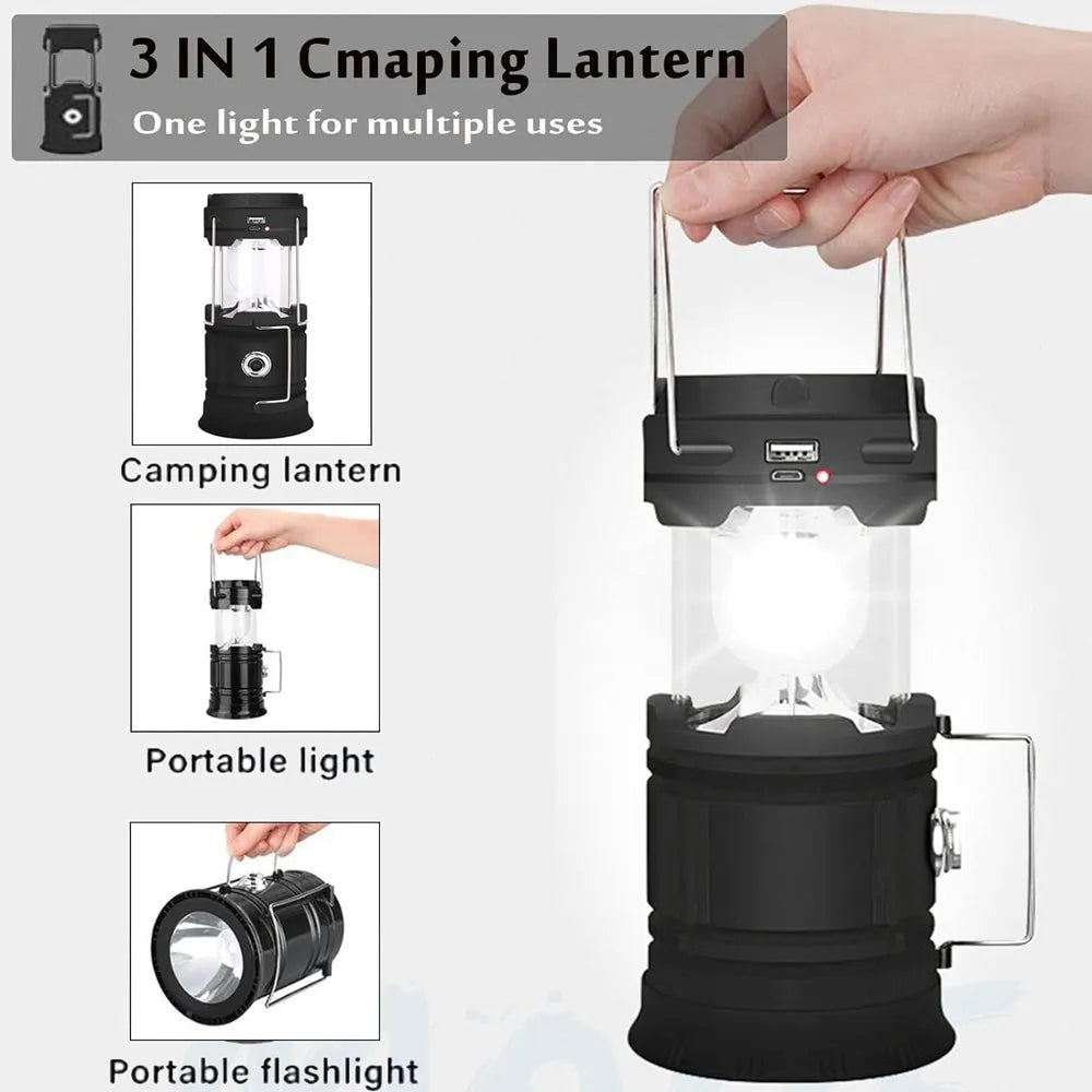 LED Camping Lamp Solar Powered Rechargeable USB Torch Waterproof Emergency Light Lantern | Southern Sun Drones