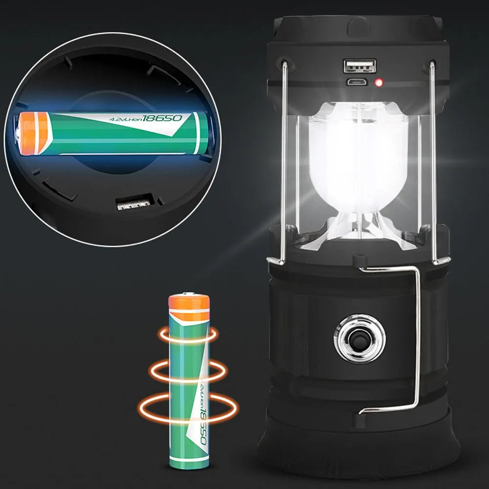 LED Camping Lamp Solar Powered Rechargeable USB Torch Waterproof Emergency Light Lantern | Southern Sun Drones