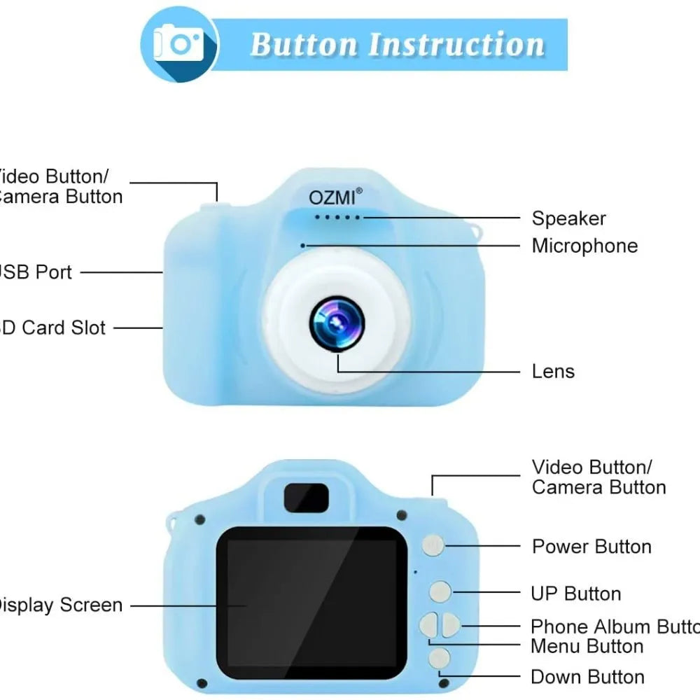 Mini Digital Children Camera Kids Camera 2.0" LCD Toy 32G Card HD | Southern Sun Drones