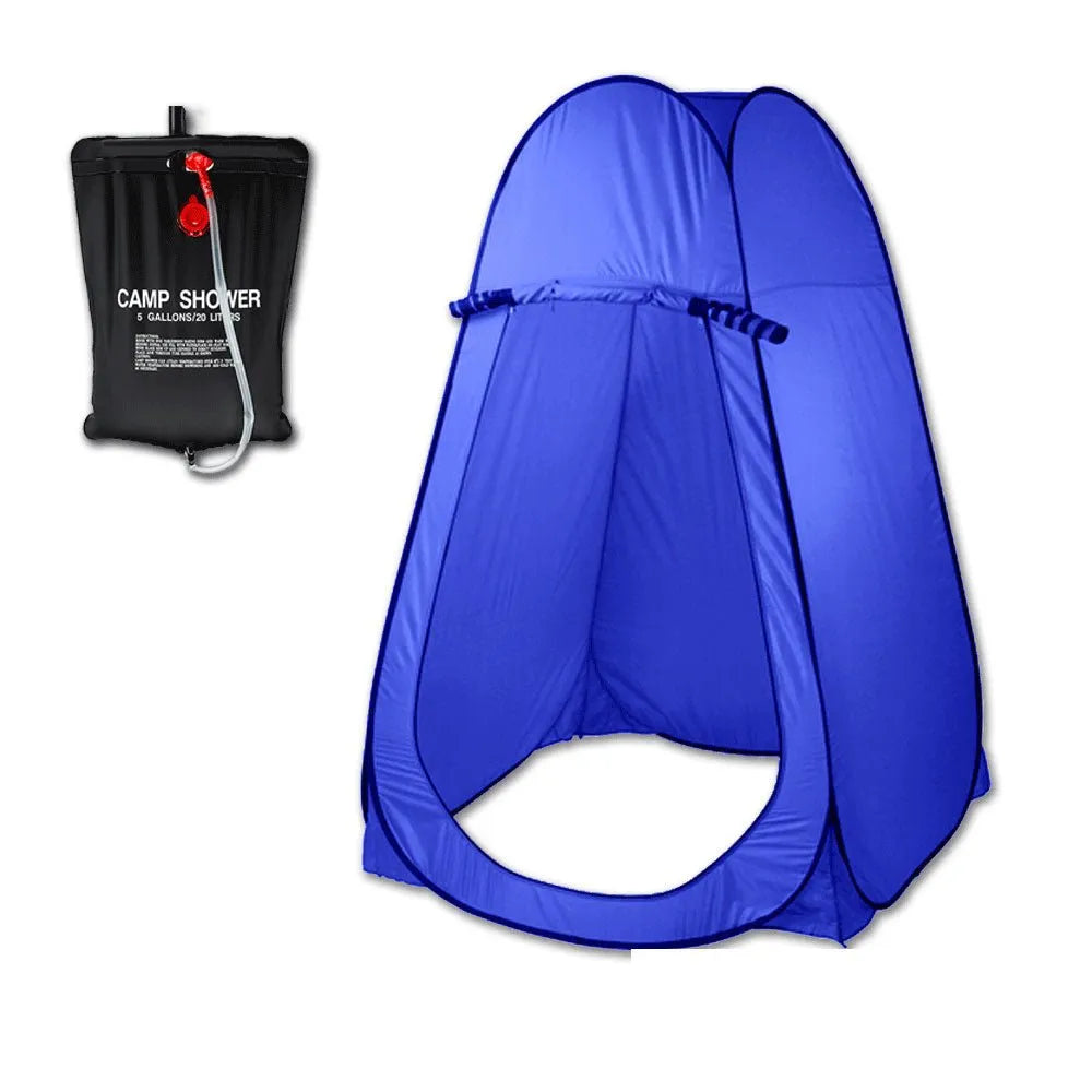 Pop Up Portable Privacy Shower room Tent &20L Outdoor Camping Water Bag Camp Set - blue | Southern Sun Drones