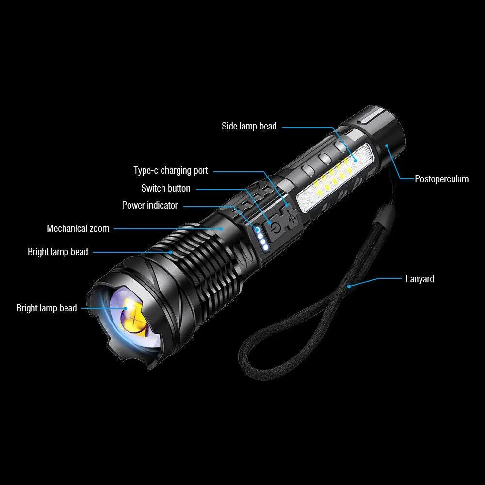 Super Bright 30W 14LED Flashlight White Laser Tactical Torch Lamp for Camping AU | Southern Sun Drones