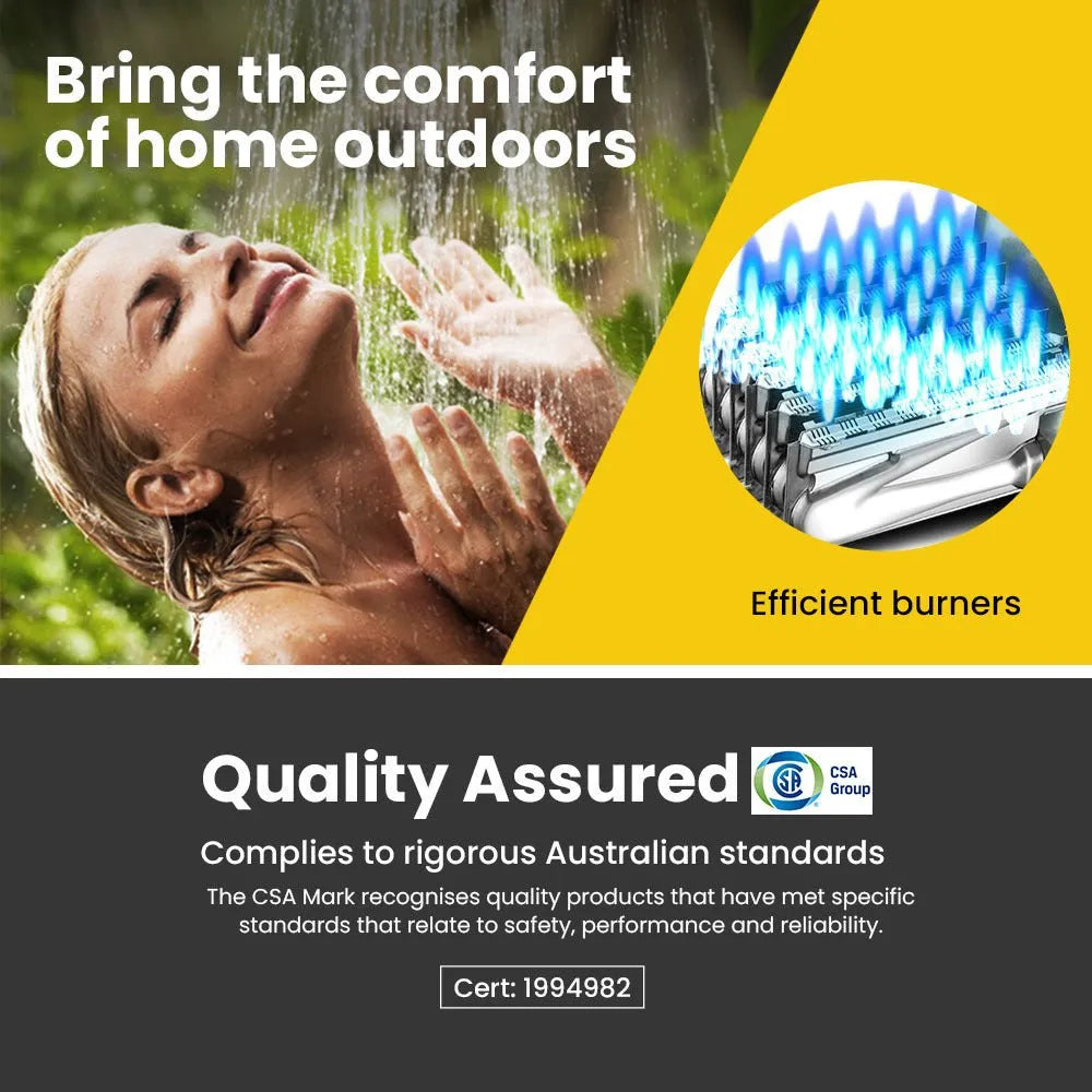 Thermomate Portable Gas Outdoor Camping Hot Water Heater System, with 12V Pump, Shower Head, White | Southern Sun Drones