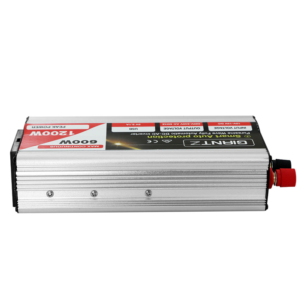 Giantz Power Inverter 600W/1200W 12V to 240V Pure Sine Wave Camping Car Boat