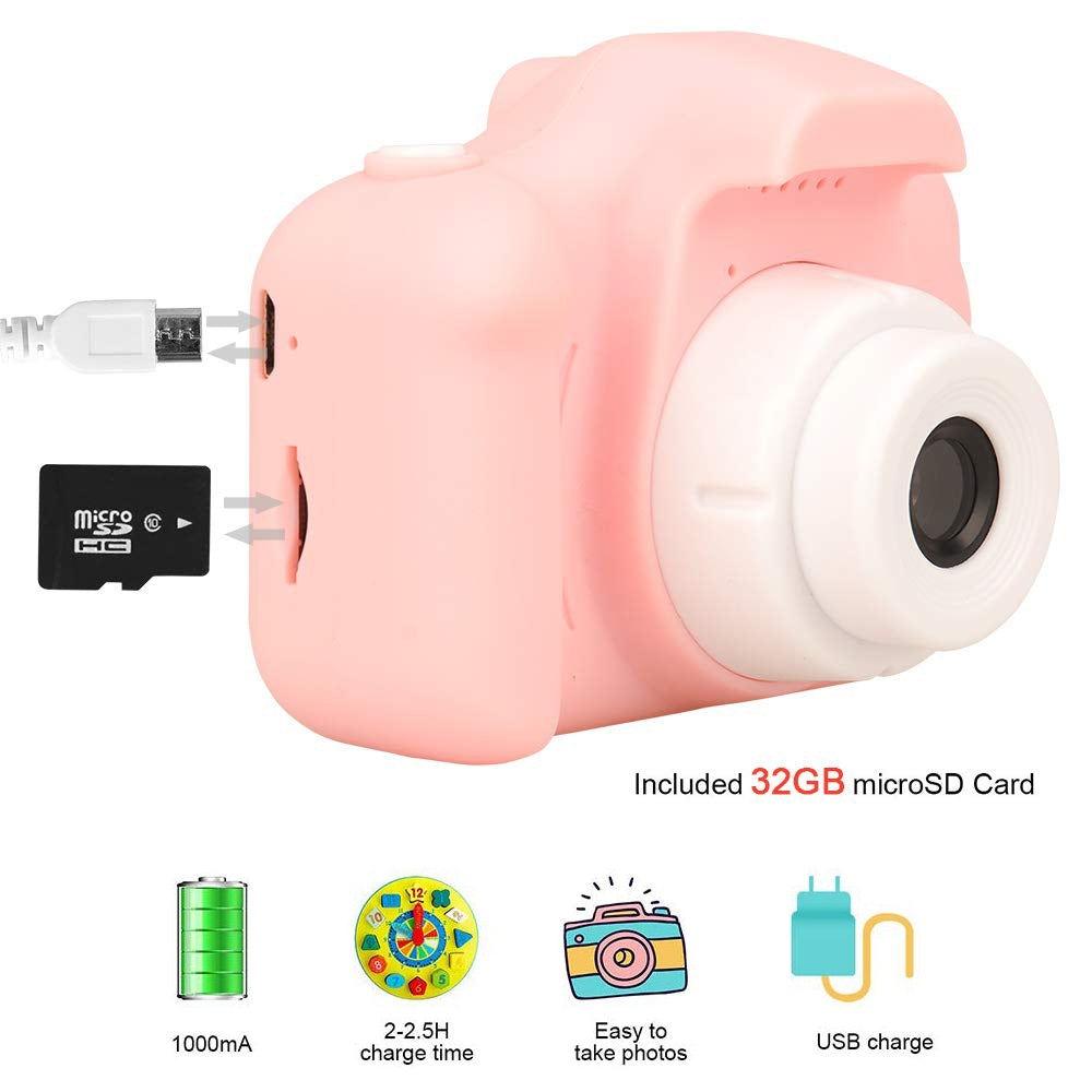 Mini Digital Children Camera Kids Camera 2.0&quot; LCD Toy 32G Card HD